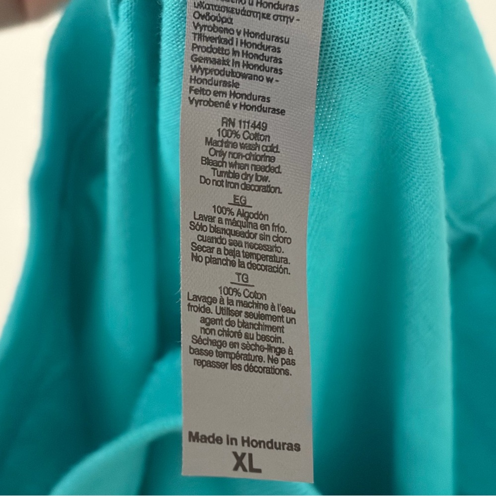 Alani Nu Logo 100% Cotton Graphic T-Shirt Teal Blue Size XL Activewear - Picture 8 of 9